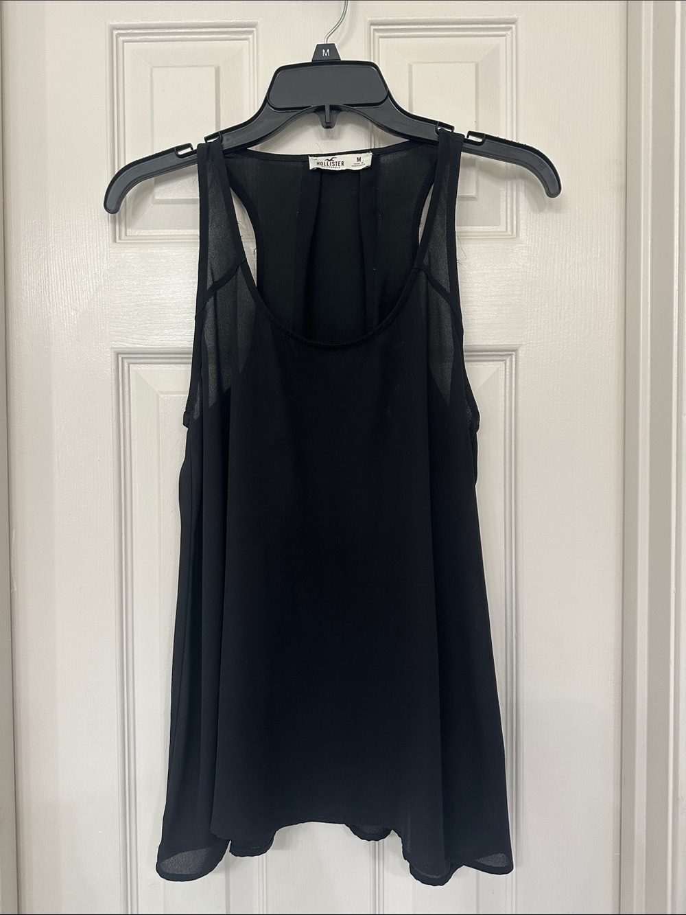 Hollister Black Sheer-Panel Flow Tank